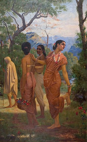 Shakuntala, oil painting Raja Ravi Varma, wikicommons, paintphotograpsh, 