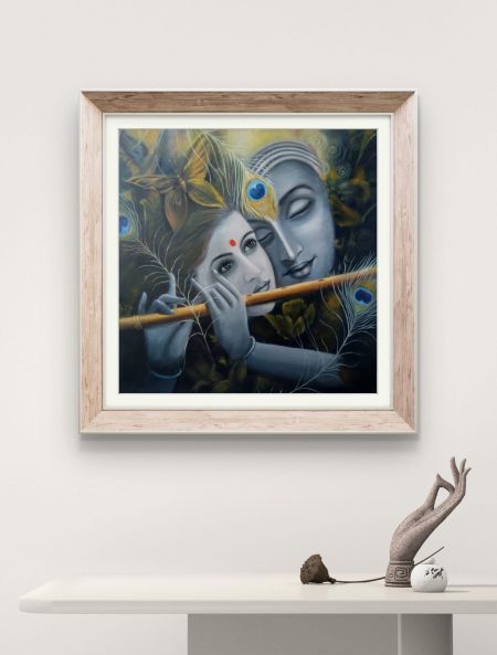 25th anniversary gift idea custom handmade Radha Krishna painting, 25th anniversary gift for parents
