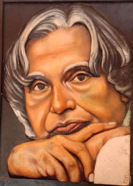 President Abdul Kalam portrait, portrait painting, oil painting portrait, commissioned portrait 