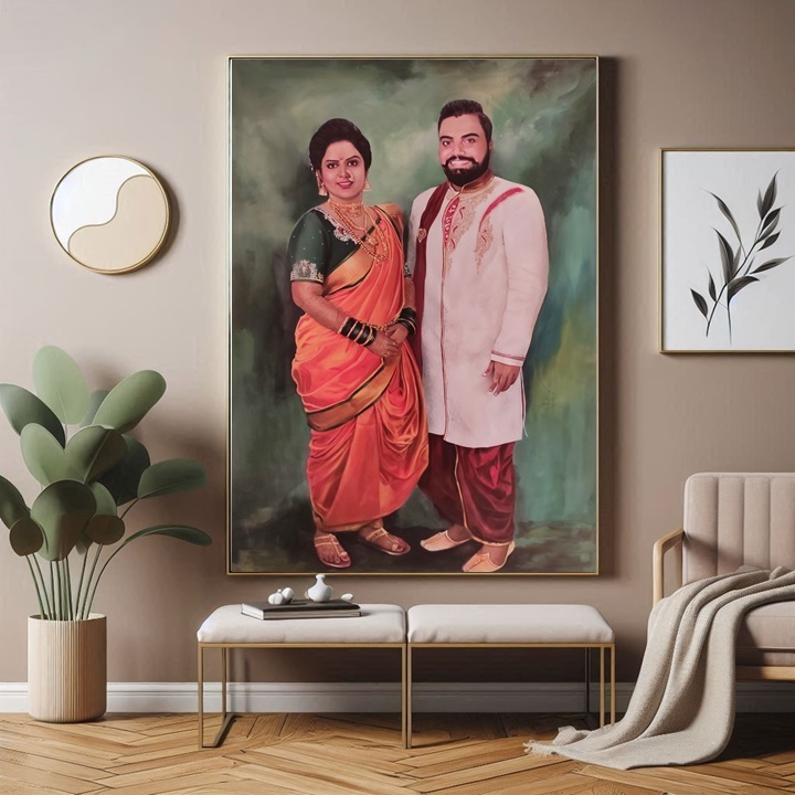 anniversary gifts for him, anniversary gifts for her, couple painting, couple portrait painting