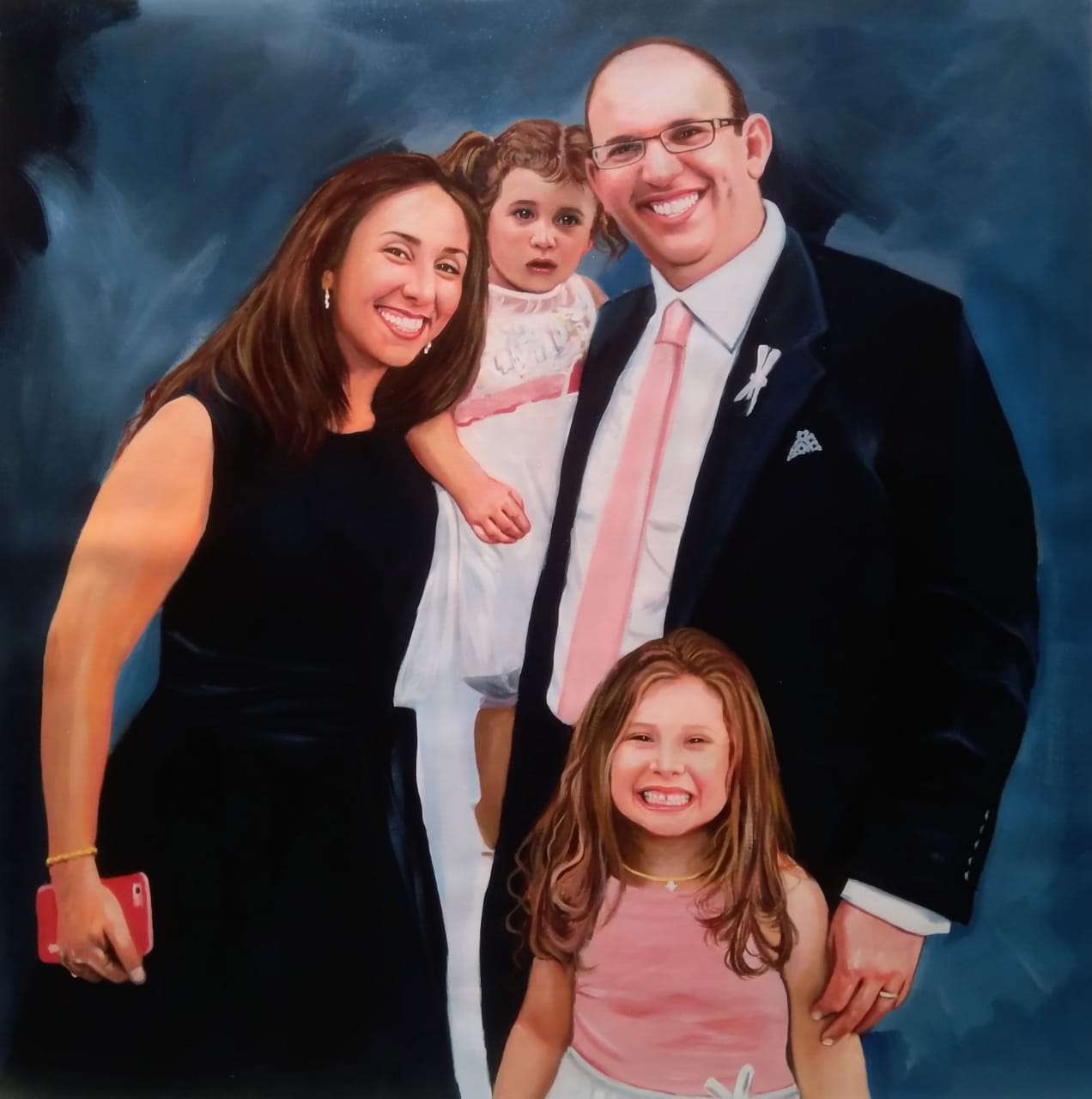family portrait painting, oil painting portrait, portrait painting, painting of a photo, family gift
