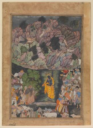 Krishna holds mount Govardha metmuseum paintphotographs