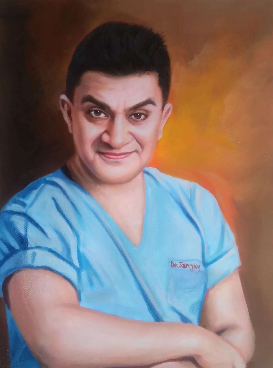 Portrait painting of a young doctor, oil painting, oil painting portrait, birthday gift, gift ideas,