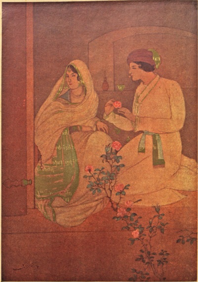 scene from omar khyam by abanindranth tagore, watercolors by abanindranth tagore, early works 