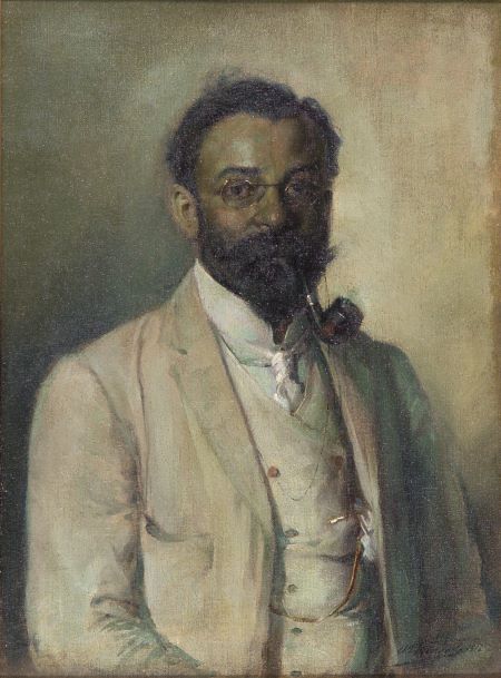 self portrait by Antonio Xavier Trindade (1870-1935), portrait painter, portrait artist, oil painter
