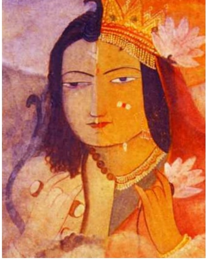 Ardhanarishwar  watercolor painting by Sunayani Devi