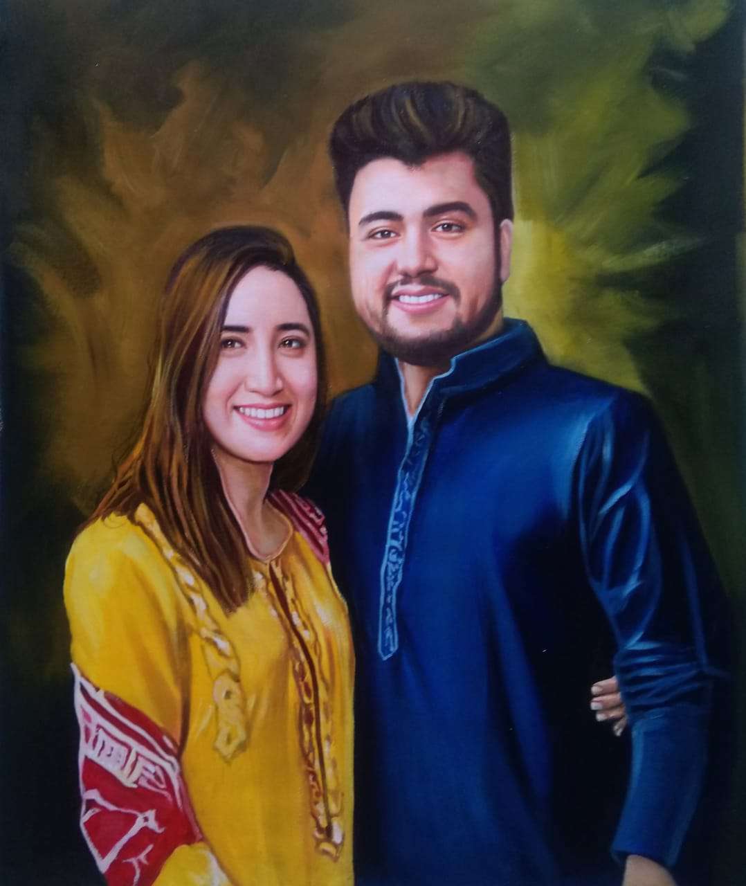 Couple oil painting portrait
