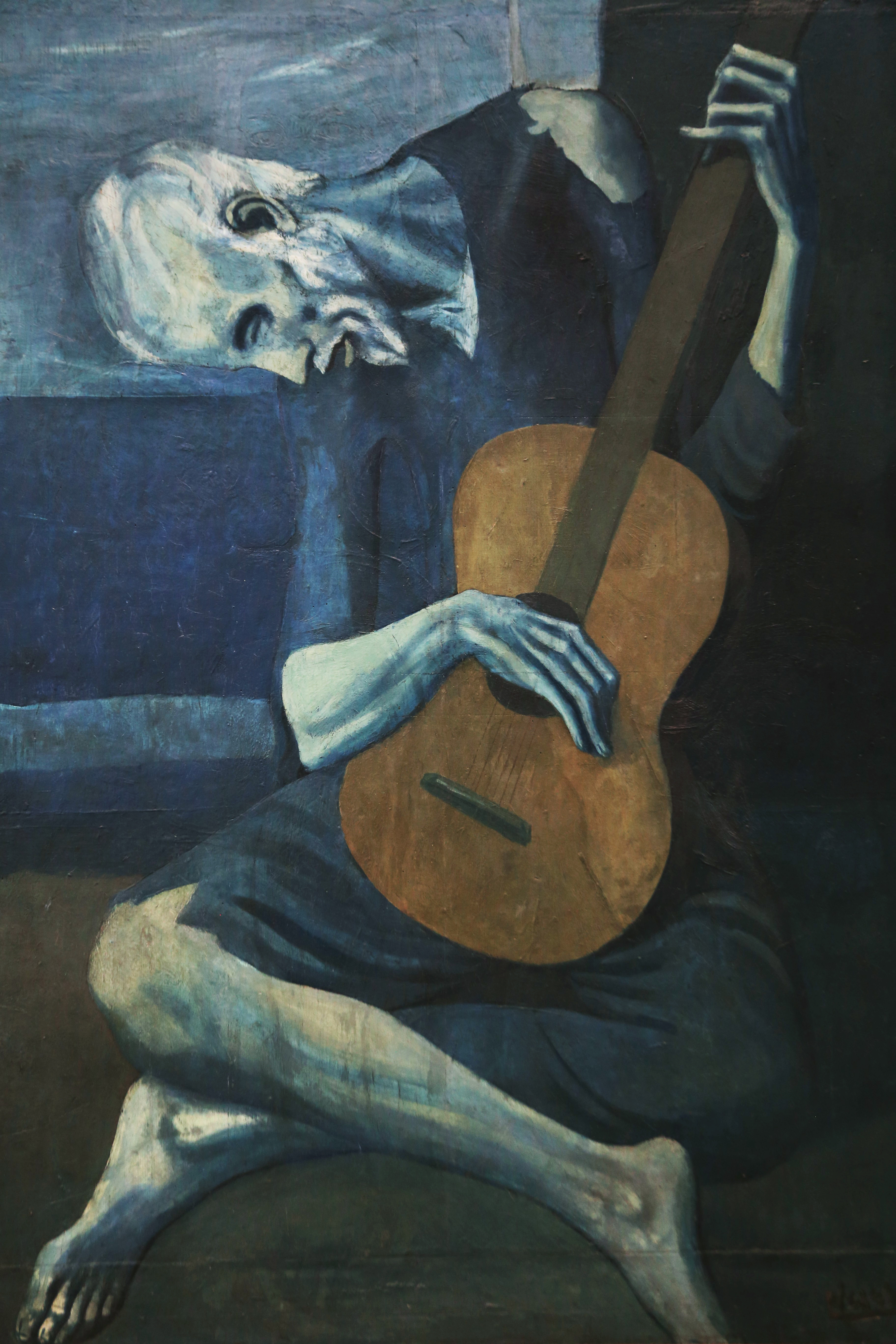 Pablo_Picasso_Old_Guitarist_Paintphotographs_Custom_Handmade_Portrait_Paintings