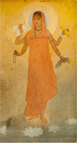 Bharat Mata painting by Abanindranath Tagore 1905, watercolor on paper