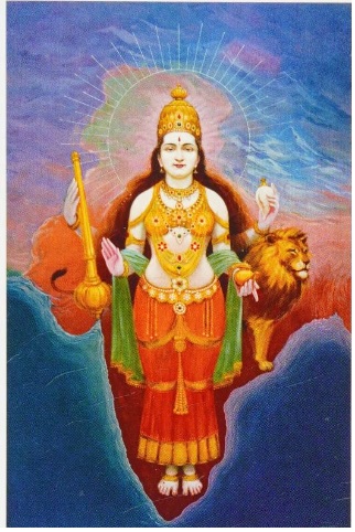 Bharat Mata painting by JB Dixit 1975, oil on canvas painting 