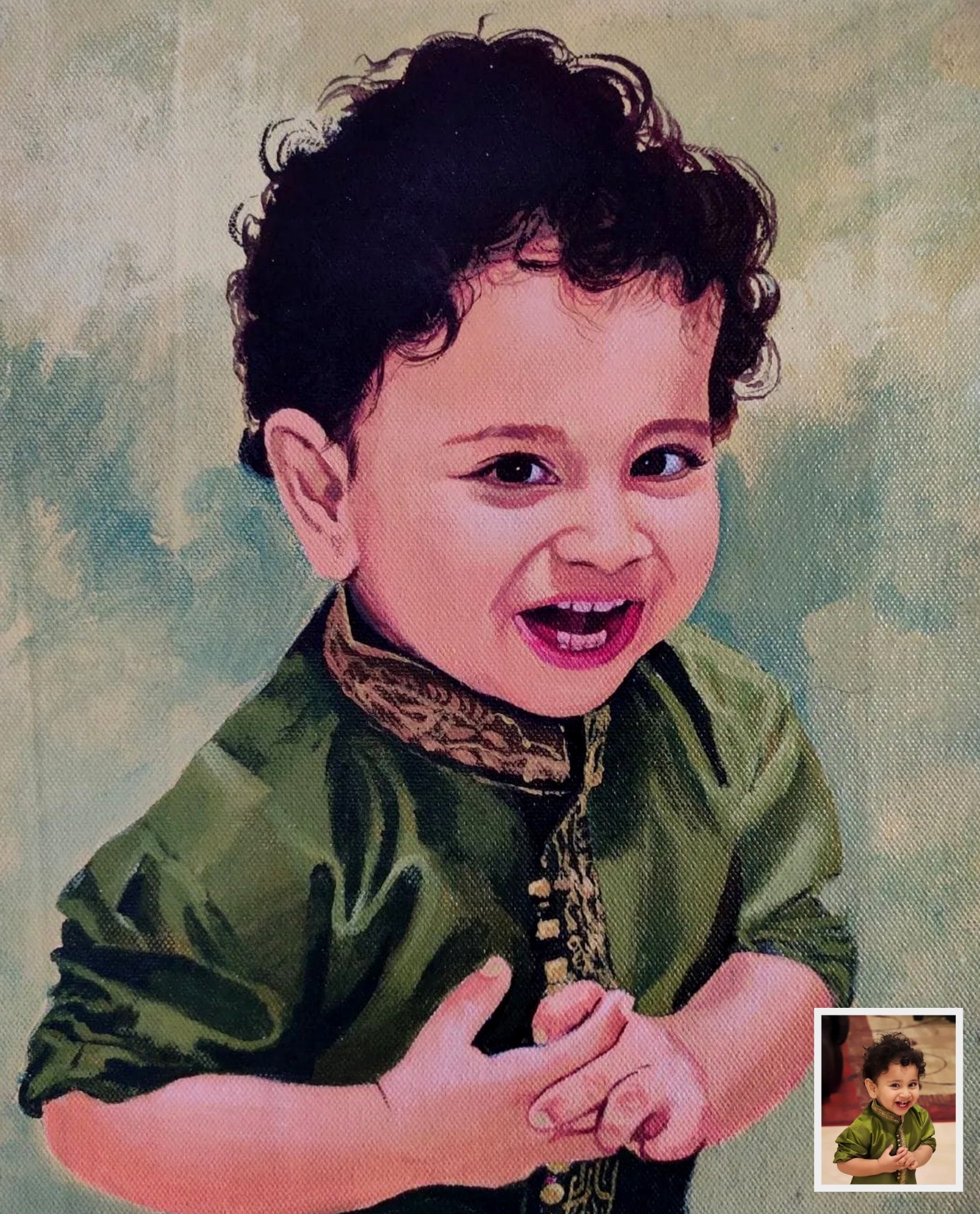 custom handmade photo to painting of young boy, painting from photo, children oil portrait, 