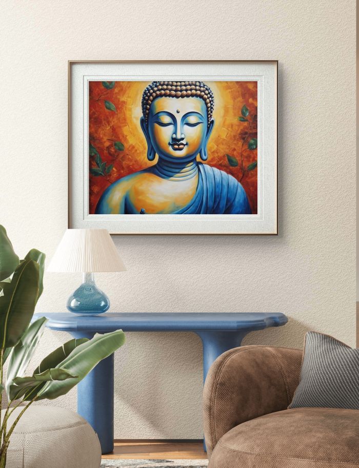 buddha abstract art; buddha art painting print; colorful buddha painting; buddha painting for wall; 