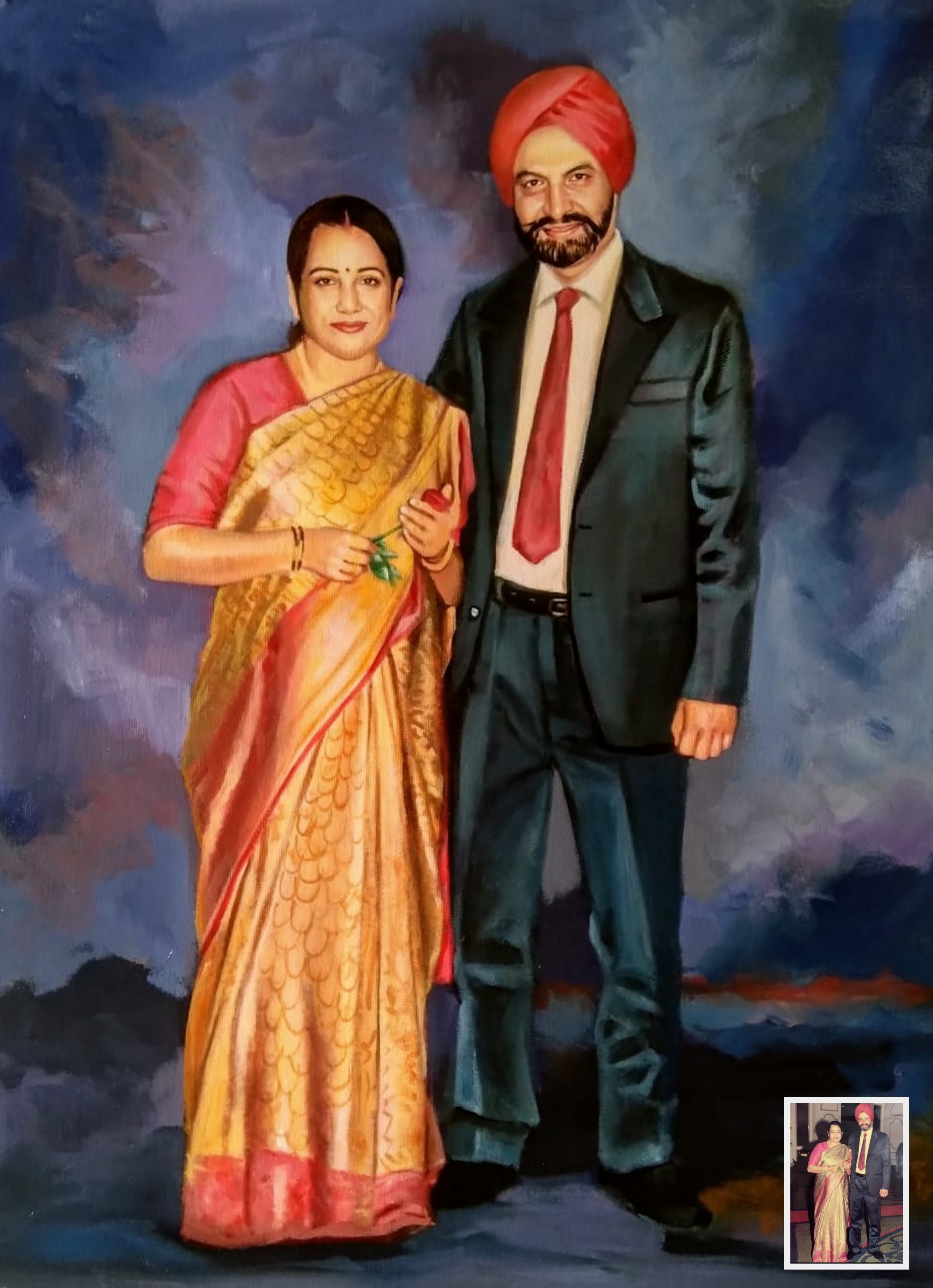 old couple portrait painting, oil painting portrait, couple painting from photo, photo to oil paint 