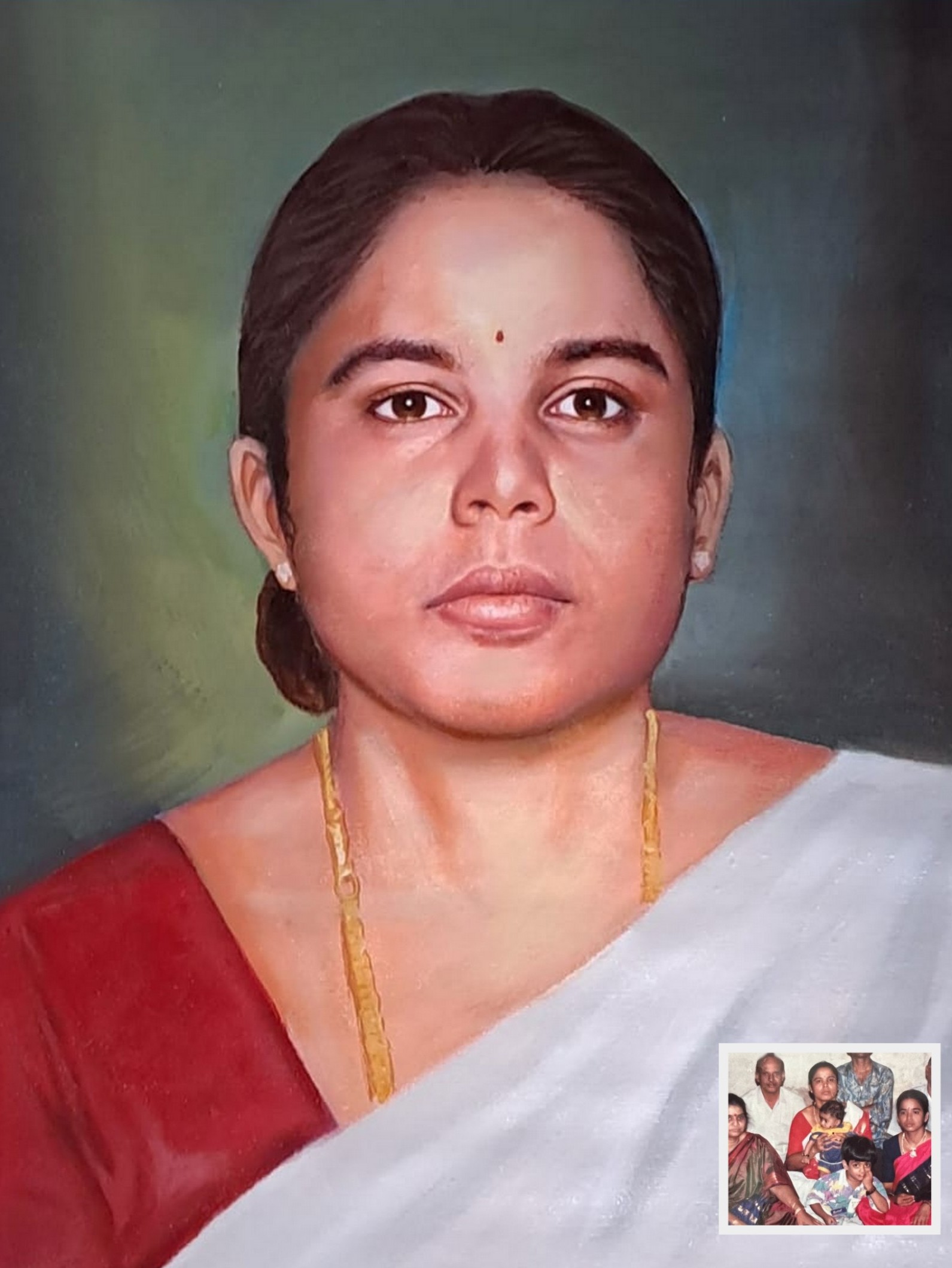 mother memorial painting, old photo to painting, memorial oil painting from photo, memorial portrait