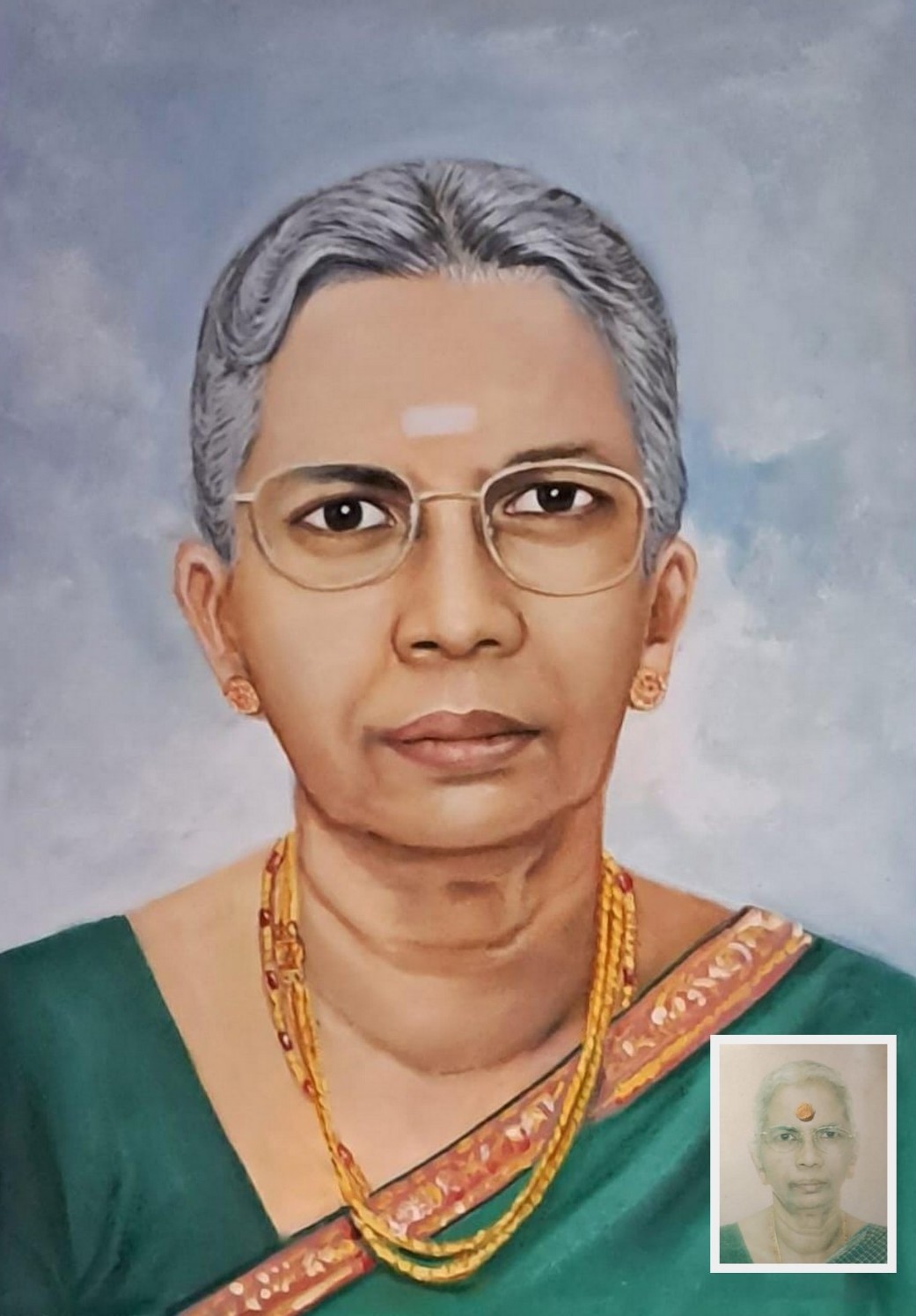 Memorial painting of Mother, black and white photo to color painting, painting from photo, 