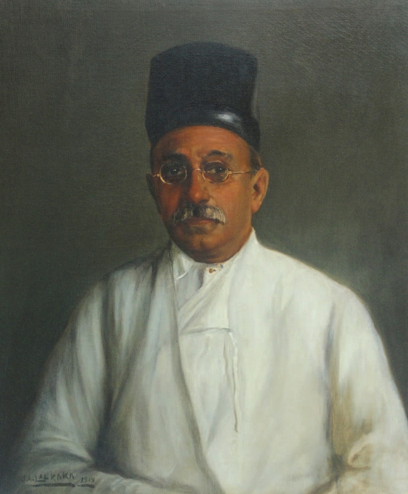 An example of portrait painting of  Ardeshir Cawsji Engineer by J. A. Lalkaka, Image Credits The Indian Portrait & Paintphotographs.com