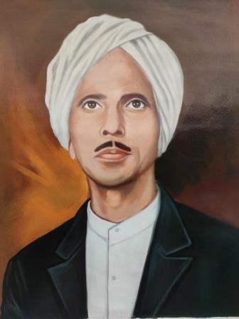 portrait painting of man in turban, old photo to painting, painting from old photo, canvas painting