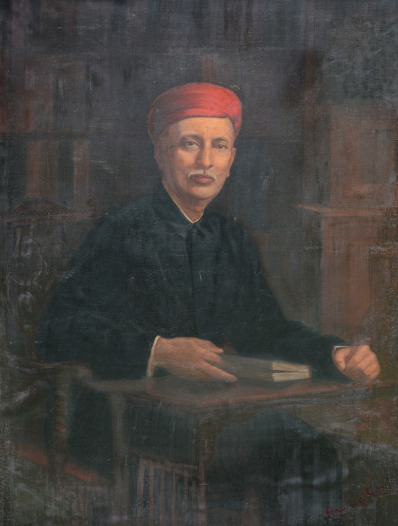 Oil Portrait of Keshavlal Harshadrai Dhruv by portrait artist and painter Ravishankar Raval Image credits The Indian Portrait & Paintphotographs.com