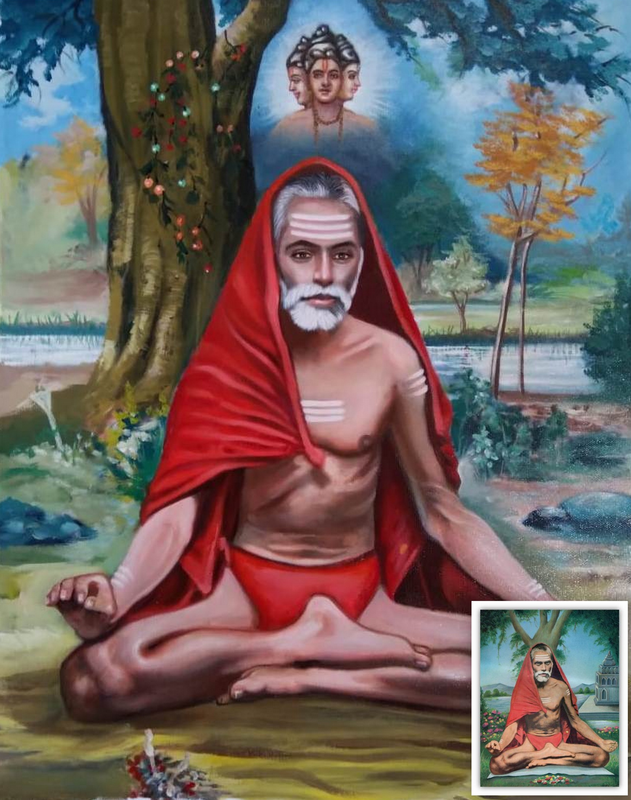 Shri rang avadhoot maharaj painting, Shri rang avadhoot portrait painting, rang avadhoot oilpainting