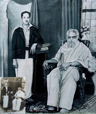 Peryiar and his follower, painting of Periyar , painting from old photo, photo to painting 