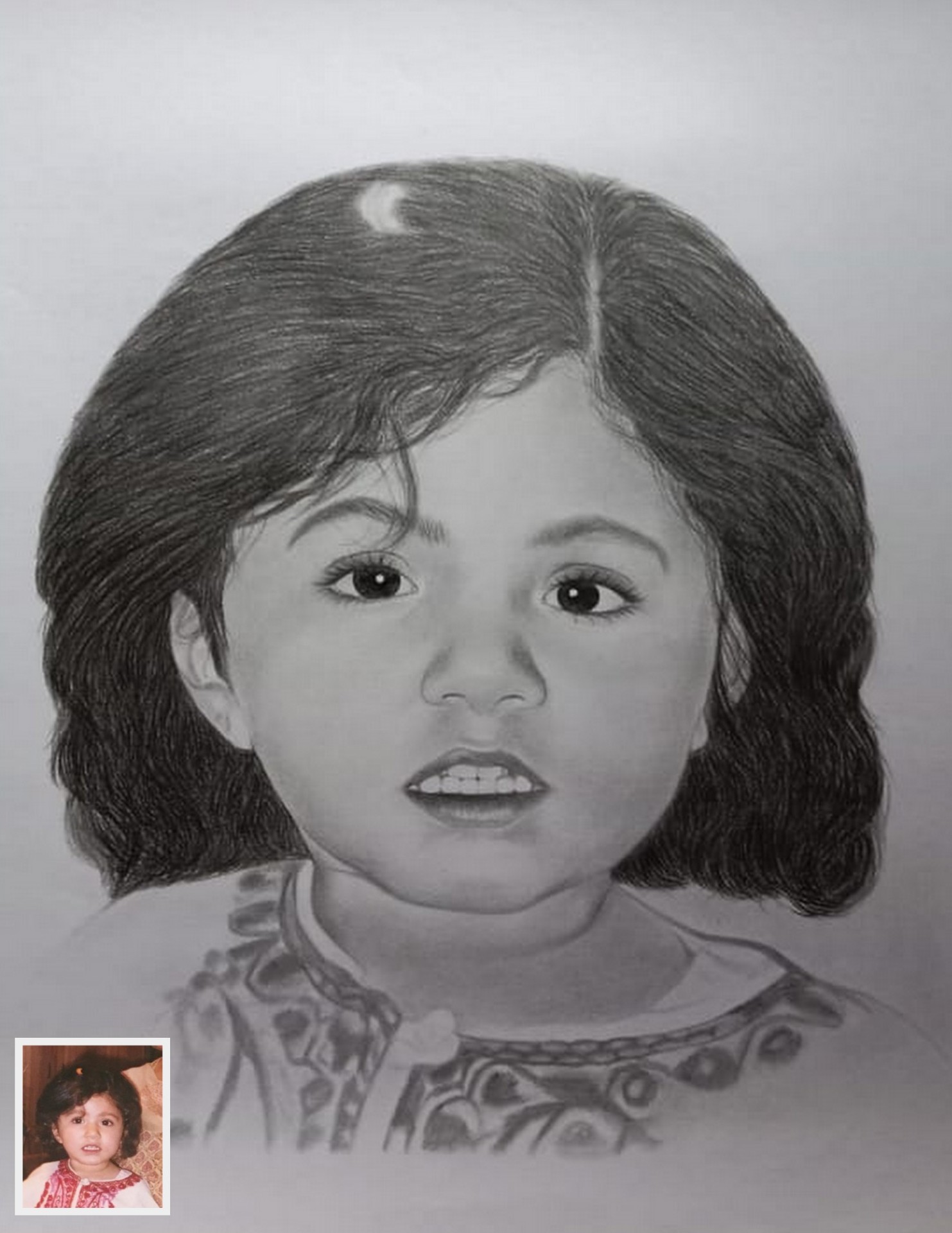 portrait sketch of baby girl, pencil sketch portrait, realistic portrait drawing, sketch portrait