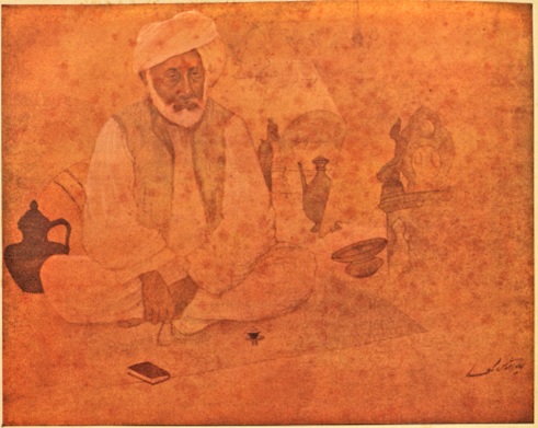 portrait of abdul khalik by abanindranth tagore, early works of abanindranth tagore, watercolors 