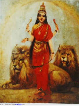 raja ravi varma bharat mata 1898, oil on canvas