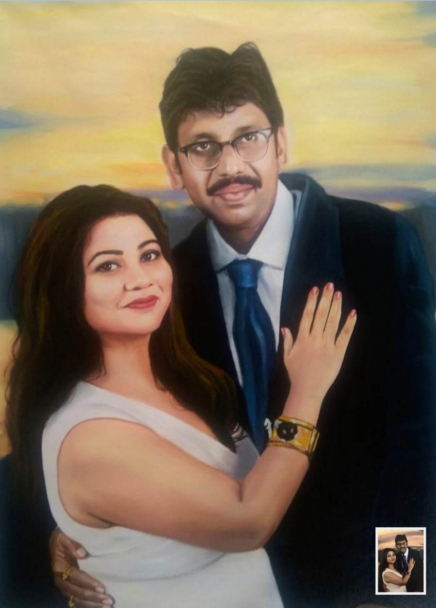 Modern couple portrait, couple painting from photo, photo to painting, painting of a photo, portrait