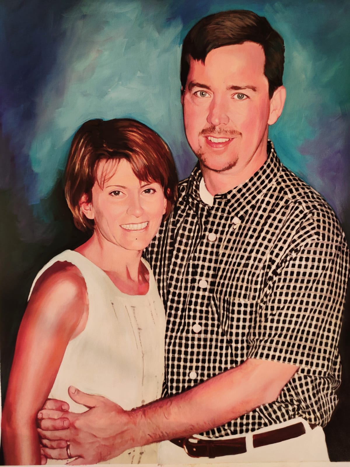 couple portrait painting, painting from photo, photo to painting, commissioned art, art commission, 