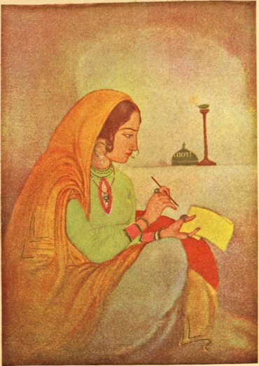 rukmini writing letter to krsna by abanindranath tagore, early works of abanindranath tagore, 
