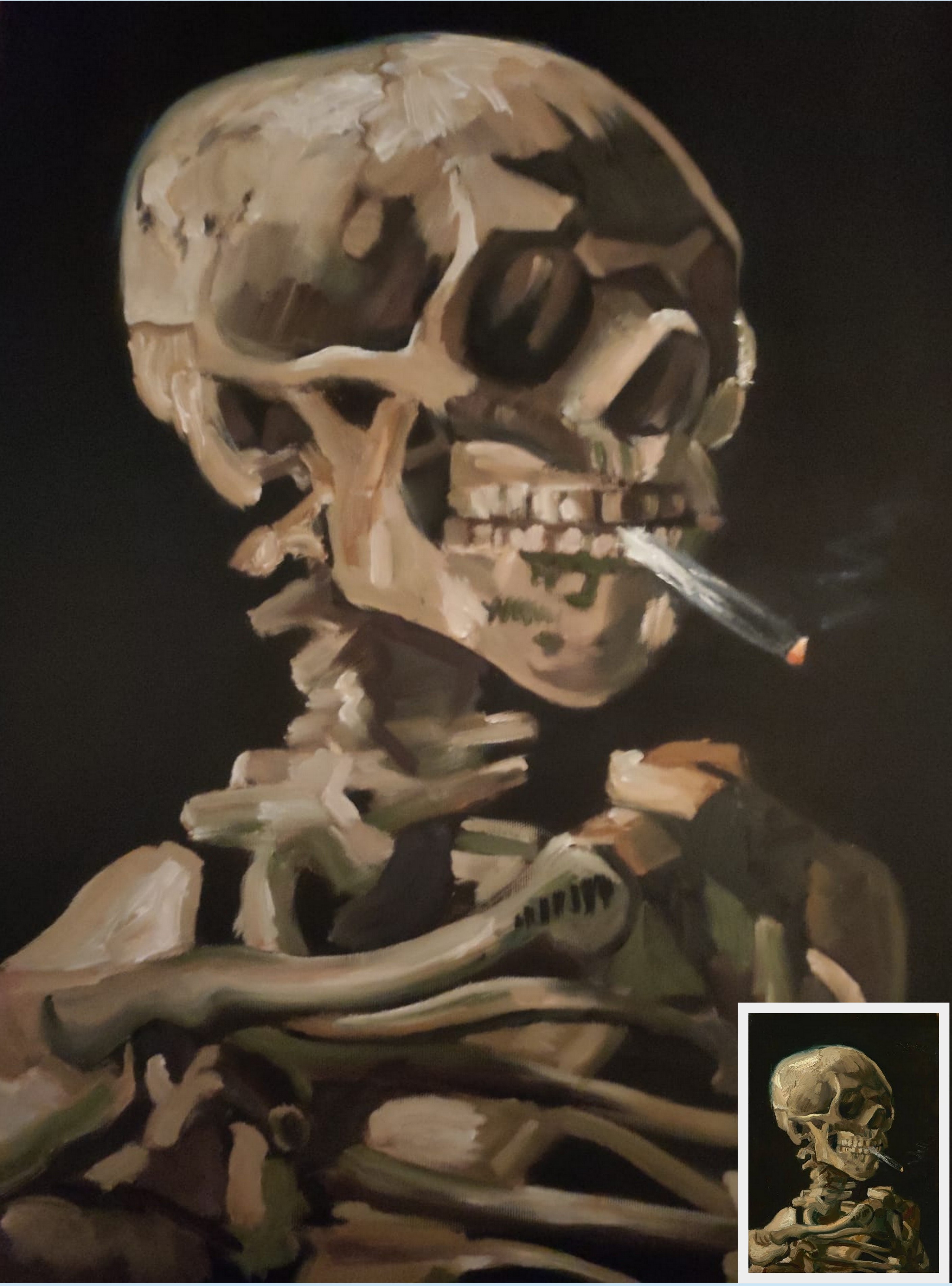 van gogh painting reproduction skull with cigarette paintphotographs